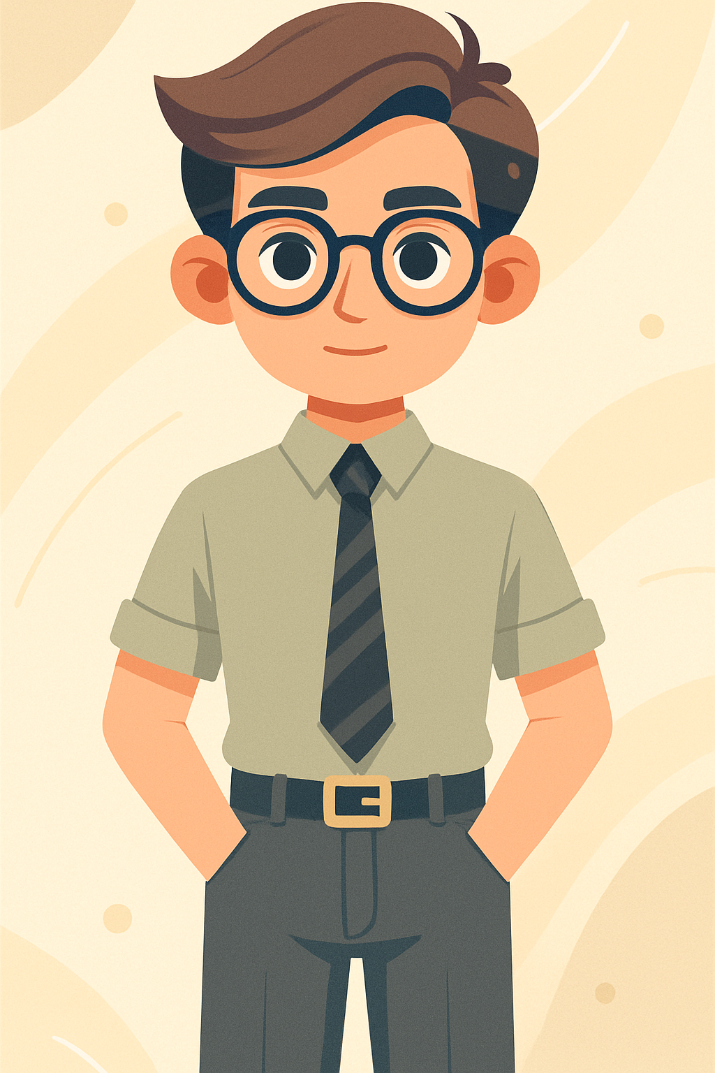 آواتار کارتونی مرد جوان با پیراهن آبی روشن و عینک، نمایانگر تحلیل‌گر بازار مالی در نامیا تریدینگ